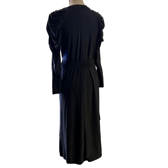 #A317  Zara Women’s Black Belted Midi Puff Shoulder Pre- Owned Chic Posh Style S - Picture 5 of 9